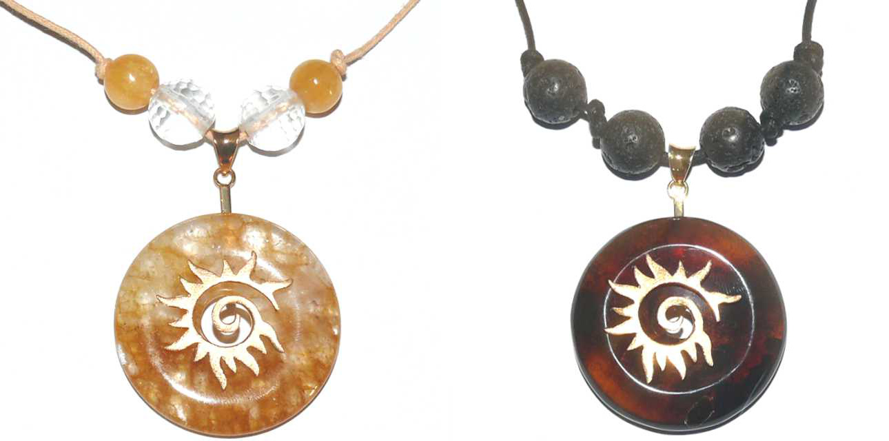 Sonnen-Amulette braun und amber